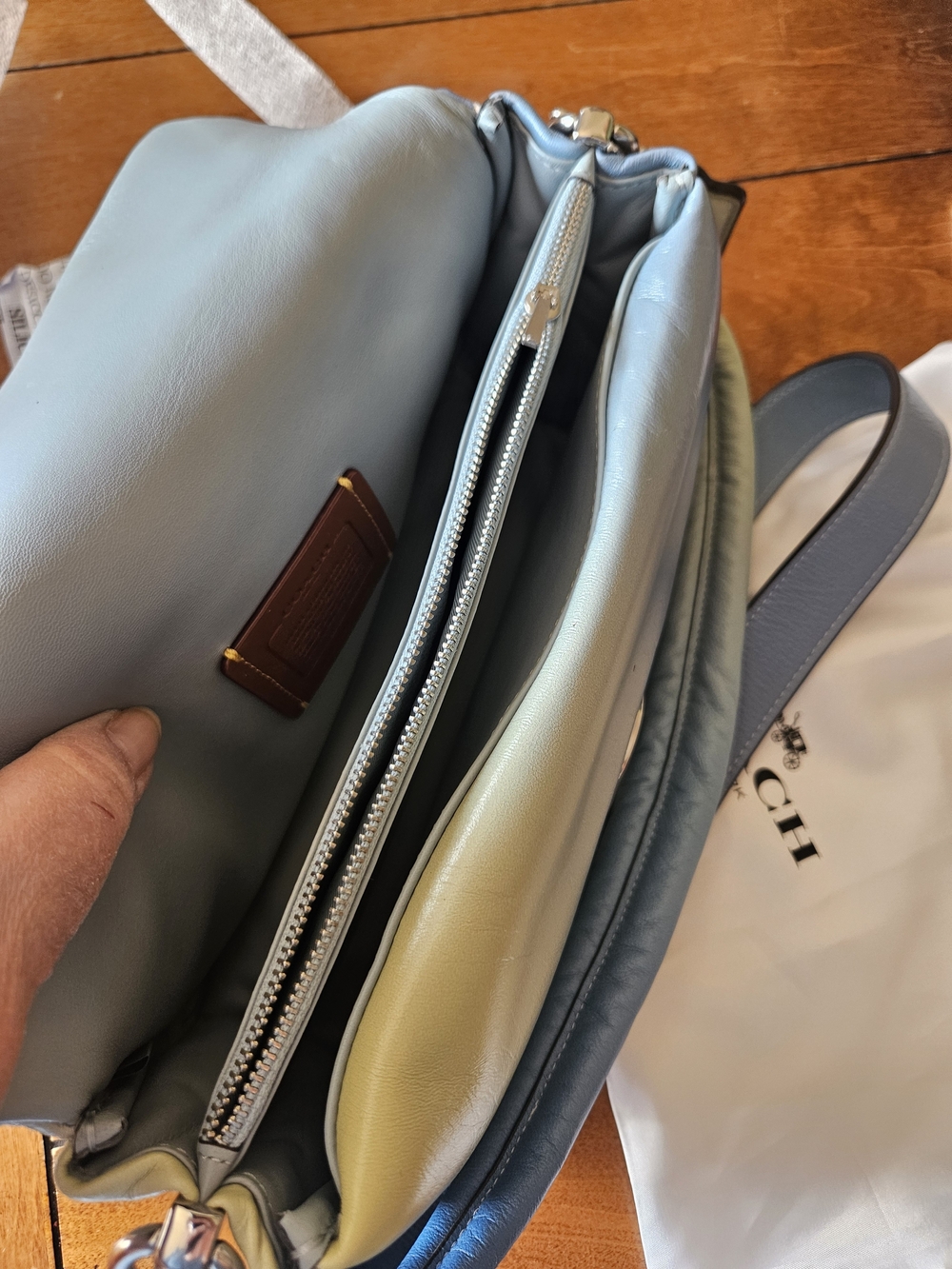 Coach Ombre Leather Tabby 26 Shoulder Bag in Blue-Green - Picture 5 of 8